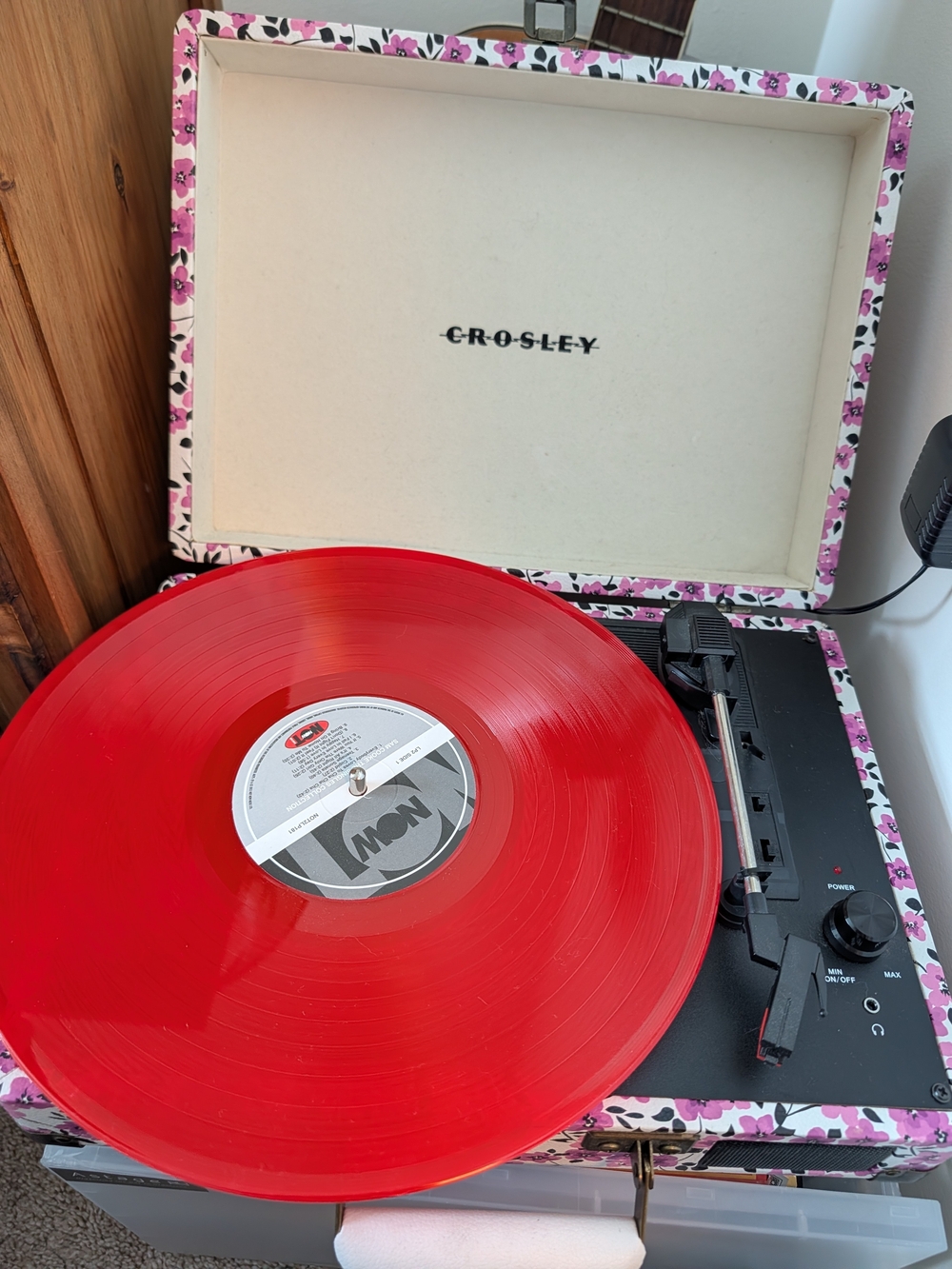 Crosley Portable Turntable with Red Vinyl Record